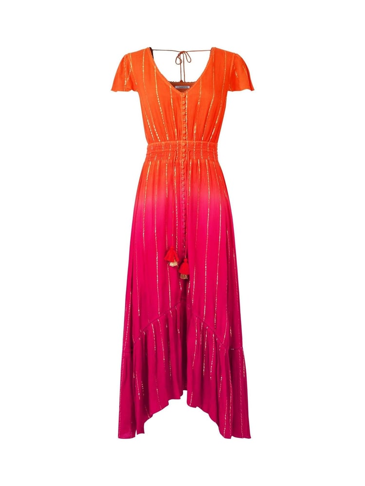 Joe Browns Orange Sunset Ombre Tassel Detail Maxi Dress - Image 7 of 7
