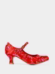 Joe Browns Red Satin Jacquard Mary Jane Heels - Image 1 of 5