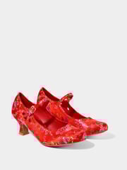 Joe Browns Red Satin Jacquard Mary Jane Heels - Image 3 of 5