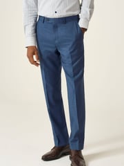 Skopes Blue Tailored Fit Remo Wool Rich Suit Trousers - Image 1 of 4