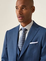 Skopes Blue Tailored Fit Remo Wool Rich Suit Jacket - Image 6 of 8