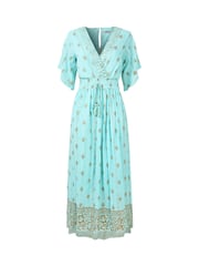 Joe Browns Sky Blue Petite Embellished Boho Border Trim Maxi Dress - Image 7 of 7