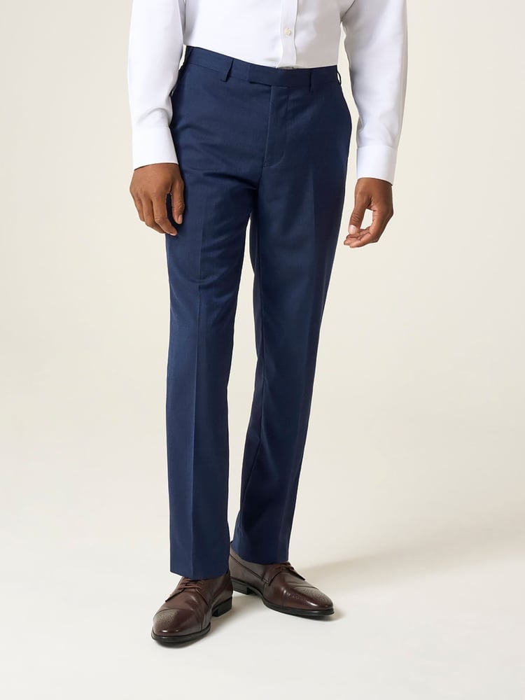 Skopes Blue Tailored Fit Caspian Stretch Look Suit Trousers - Image 1 of 4