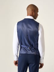 Skopes Blue Tailored Fit Caspian Single Breasted Stretch Look Suit Waistcoat - Image 2 of 4