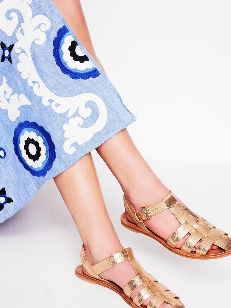 Boden Gold Fisherman Flat Sandals - Image 1 of 5 Boden Gold Fisherman Flat Sandals - Image 1 of 5