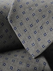 Charles Tyrwhitt Grey Silk Linen Printed Tie - Image 2 of 2
