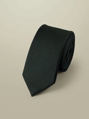 Charles Tyrwhitt Green Silk Stain Resistant Slim Tie - Image 1 of 2