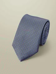 Charles Tyrwhitt Blue Silk Stain Resistant Pattern Tie - Image 1 of 2