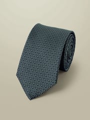 Charles Tyrwhitt Blue Silk Stain Resistant Semi Plain 1 Tie - Image 1 of 2