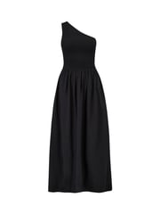 Pour Moi Black One Shoulder Shirred Bodice Maxi Dress - Image 3 of 4