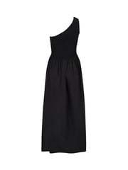 Pour Moi Black One Shoulder Shirred Bodice Maxi Dress - Image 4 of 4