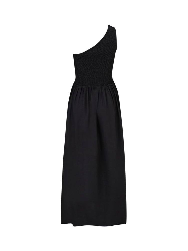 Pour Moi Black One Shoulder Shirred Bodice Maxi Dress - Image 4 of 4
