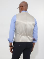 Joe Browns Grey Striped Linen Blend Suit Waistcoat - Image 4 of 5