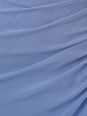 Adrianna Papell Blue Stretch Mesh Draped Gown - Image 6 of 6