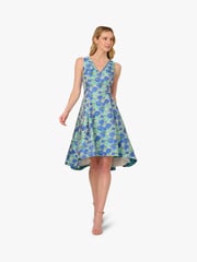 Adrianna Papell Green Jacquard Dress - Image 1 of 6