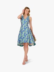 Adrianna Papell Green Jacquard Dress - Image 3 of 6