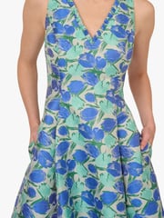 Adrianna Papell Green Jacquard Dress - Image 5 of 6