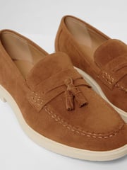 Threadbare Brown Faux Suede Tassel Loafers - Image 2 of 4