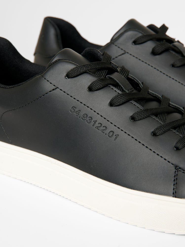 Threadbare Black PU Court Trainers - Image 4 of 4