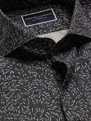 Charles Tyrwhitt Grey Slim Fit Made With Liberty Fabric 100% Cotton Shirt - Image 4 of 6