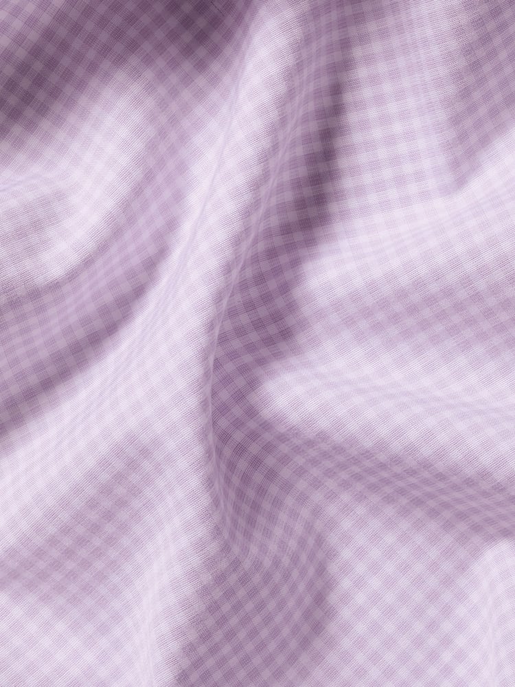 Charles Tyrwhitt Purple Slim Fit Slim Fit Non-Iron Cutaway Collar Gingham 100% Cotton Shirt - Image 6 of 6