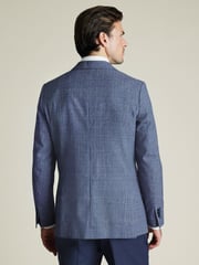 Charles Tyrwhitt Blue Slim Fit Wool Silk Jacket - Image 2 of 6