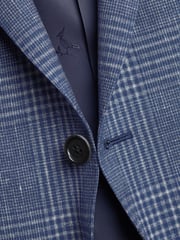 Charles Tyrwhitt Blue Slim Fit Wool Silk Jacket - Image 5 of 6