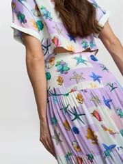 Gina Bacconi Purple Liv Seashell Print Shirt Dress - Image 5 of 5