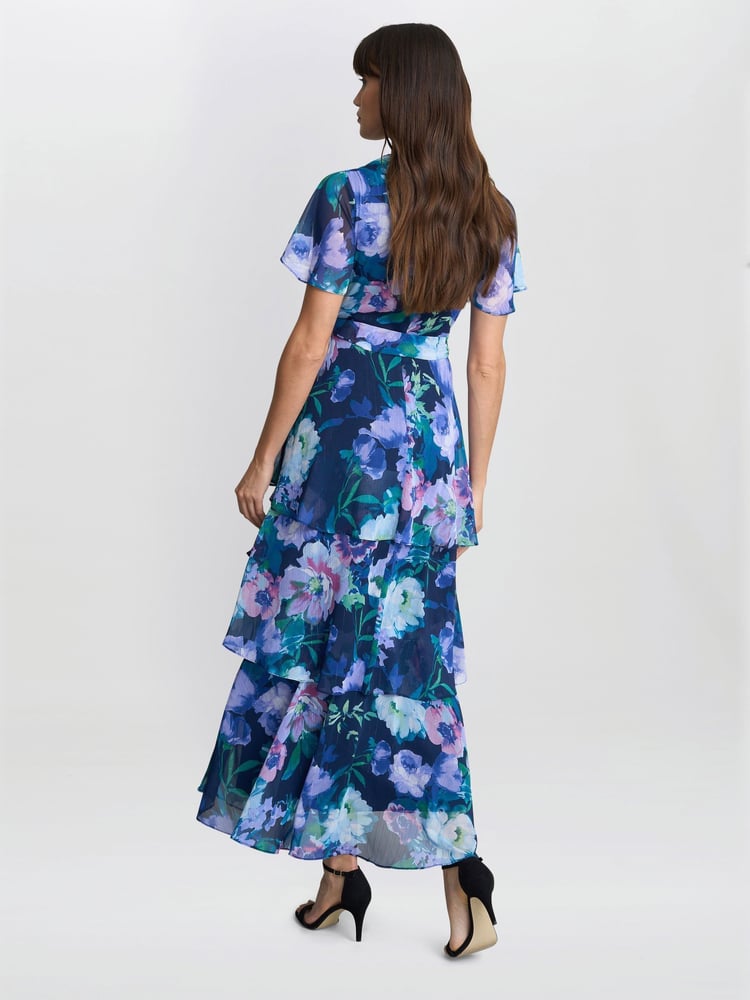 Gina Bacconi Purple Elizabeth Tiered Maxi Dress - Image 2 of 4