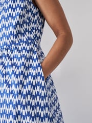 Crew Clothing Blue Sleeveless Fit And Flare Dress - Image 4 of 5