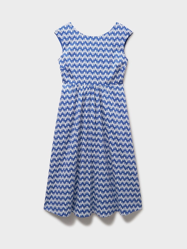 Crew Clothing Blue Sleeveless Fit And Flare Dress - Image 5 of 5