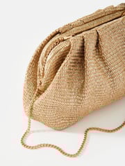 Mint Velvet Gold Metallic Clutch Bag - Image 5 of 6