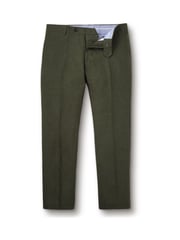 Charles Tyrwhitt Green Slim Fit Slim Fit 100% Linen Trousers - Image 4 of 5