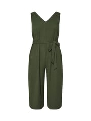 Yours Curve Green Tie Waist Textured Jumpsuit - Image 1 of 1