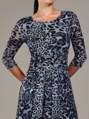 Jolie Moi Blue Petite Pleated Half Sleeve Midi Dress - Image 3 of 6