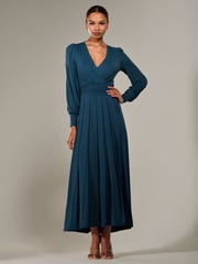 Jolie Moi Light Blue Long Sleeve Supersoft Jersey Maxi Dress - Image 5 of 6