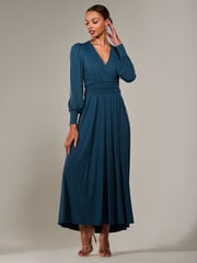 Jolie Moi Light Blue Long Sleeve Supersoft Jersey Maxi Dress - Image 6 of 6