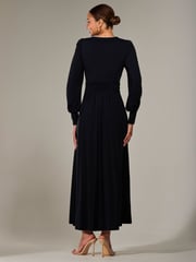Jolie Moi Black Long Sleeve Supersoft Jersey Maxi Dress - Image 2 of 6