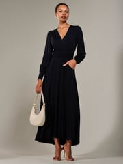 Jolie Moi Black Long Sleeve Supersoft Jersey Maxi Dress - Image 5 of 6