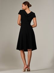 Jolie Moi Black Roll Collar Cap Sleeve Midi Dress - Image 2 of 6