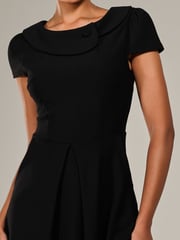 Jolie Moi Black Roll Collar Cap Sleeve Midi Dress - Image 3 of 6