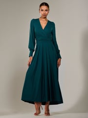 Jolie Moi Green Long Sleeve Supersoft Jersey Maxi Dress - Image 5 of 6
