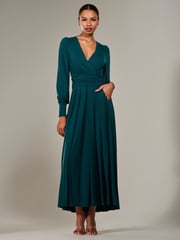 Jolie Moi Green Long Sleeve Supersoft Jersey Maxi Dress - Image 6 of 6