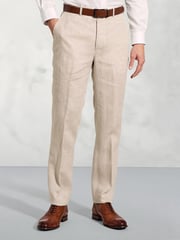 Brook Taverner Natural 100% Cotton Suit Trousers - Image 1 of 2
