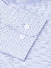 Brook Taverner Blue Dobby Texture Long Sleeve 100% Cotton Shirt - Image 5 of 5