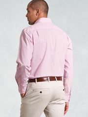 Brook Taverner Pink Dobby EOE Stripe Long Sleeve 100% Cotton Shirt - Image 2 of 5
