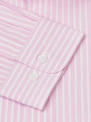 Brook Taverner Pink Dobby EOE Stripe Long Sleeve 100% Cotton Shirt - Image 5 of 5