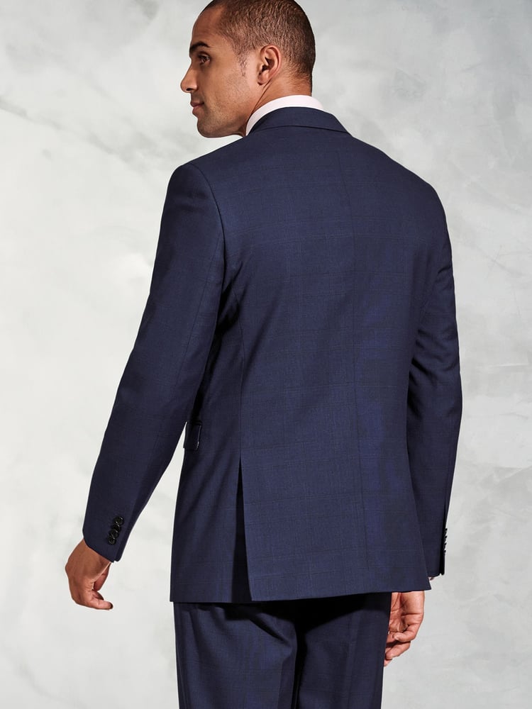 Brook Taverner Blue SB2 Overcheck Suit Jacket - Image 2 of 6
