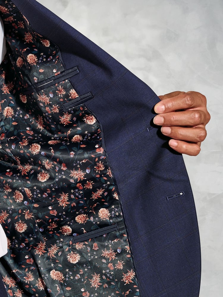 Brook Taverner Blue SB2 Overcheck Suit Jacket - Image 6 of 6