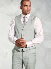 Brook Taverner Green Textured Occasion Suit Waistcoat - Image 1 of 2